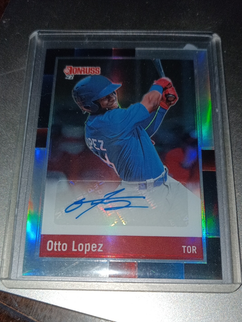 Donruss Otto Lopez Autograph Baseball Card - Blue/Red  #R88S-OL